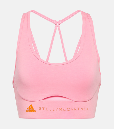 Adidas By Stella Mccartney Truestrength Sports Bra In Semi Pink Glow