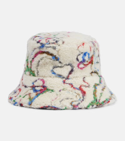 Loro Piana Zita Shearling Bucket Hat In F5lg Embroidered