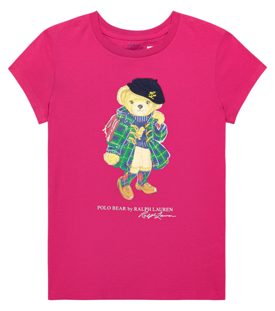 Polo Ralph Lauren Kids' Polo Bear Cotton Jersey T-shirt In Preppy Pink