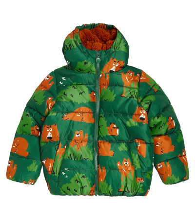 Stella Mccartney Kids' Printed Puffer Jacket In Green Multicoulor