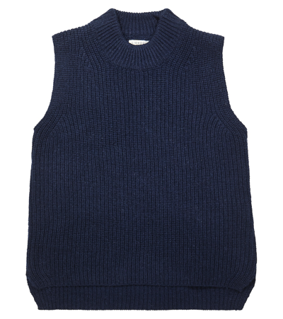 Liewood Kids' Glory Wool Jumper Waistcoat In Blue