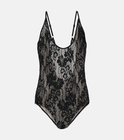 Zimmermann Luminosity Lace Bodysuit In Black