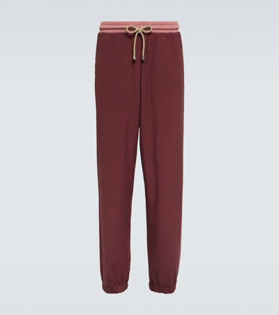 Ranra Hlaup Cotton-blend Sweatpants In Red