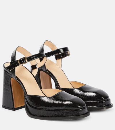 Souliers Martinez Malasana Patent Leather 90 Pumps In Black