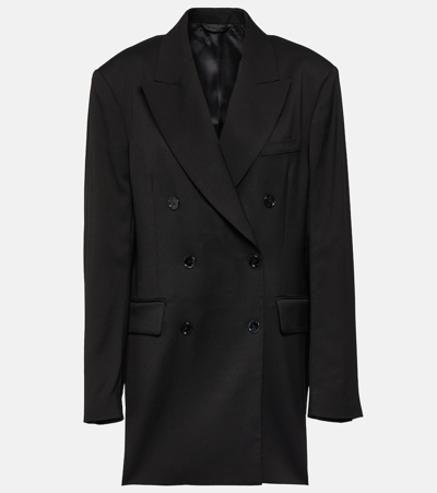 Acne Studios Double-breasted Blazer In 900 Black