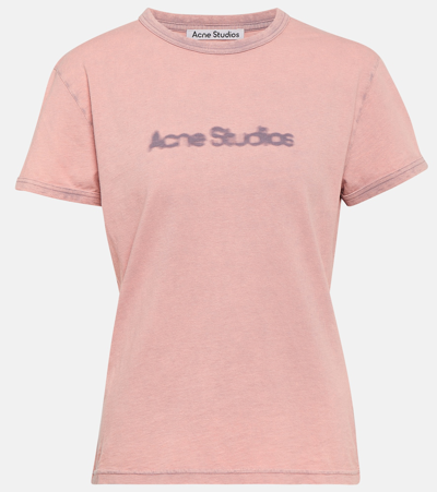 Acne Studios Logo Cotton Jersey T-shirt In Pink