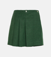 PLAN C PLEATED WOOL-BLEND MINISKIRT