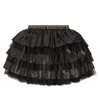 Balmain Tiered Tulle Skirt In Black