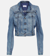 OFF-WHITE BELTED CROPPED DENIM JACKET