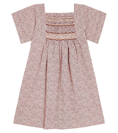 Bonpoint Kids' Dress Paysanne Stamp In Multicoloured
