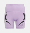 Adidas By Stella Mccartney Truepace Stripe-detail Cycling Shorts In Purple