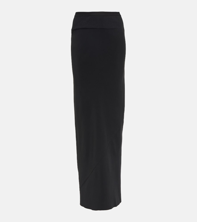 Rick Owens High-rise Cady Maxi Skirt In Black