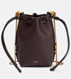 Chloé Marcie Grained Leather Chain Bucket Bag In Purple
