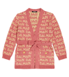 Balmain Intarsia Cardigan In Red