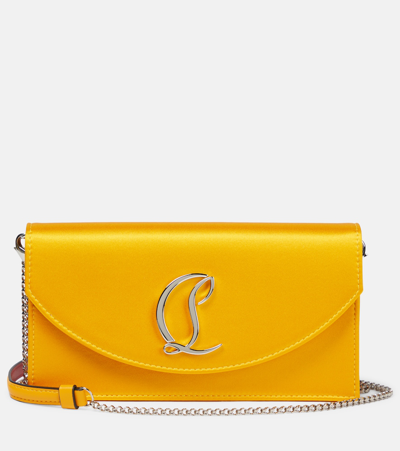 Christian Louboutin Loubi54 Satin Clutch Bag In Yellow