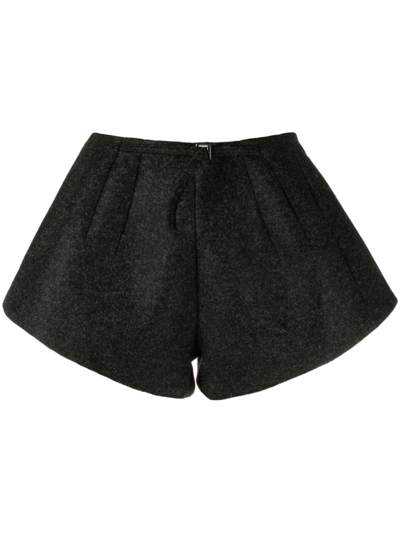 Jacquemus Le Short Boule Felt Raglan Belted Shorts In Grey