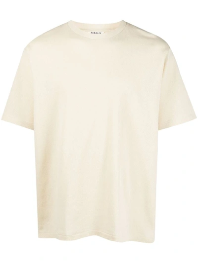 Auralee Crew-neck Cotton T-shirt In White