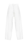 Ferragamo Chambray Straight Trousers In Beige