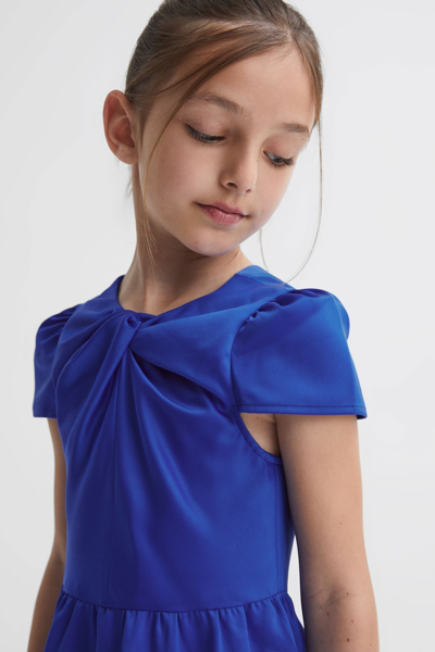 Reiss Kids' Maria - Blue Junior Knot Detail Dress, Age 8-9 Years