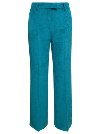 Plain Pantalone Velluto Coste In Blue