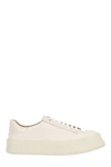 Jil Sander Maxi Sole Leather Sneakers In Porcelain