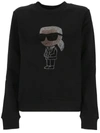 Karl Lagerfeld Women's Black Cotton Sweatshirt In Black