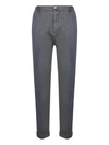 Kiton Drawstring Lyocell And Cotton Pants In Grey In Grey