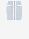 Self-portrait Checked Metallic Mini Skirt In Blue