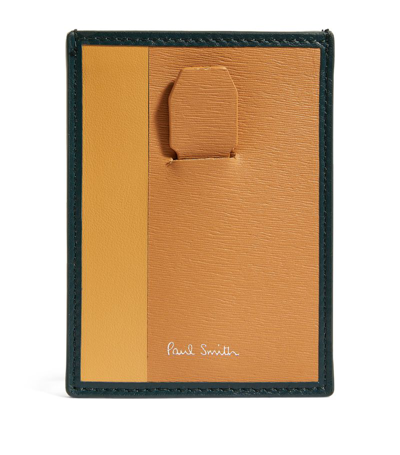 Paul Smith Leather Colour-block Card Holder In Blue