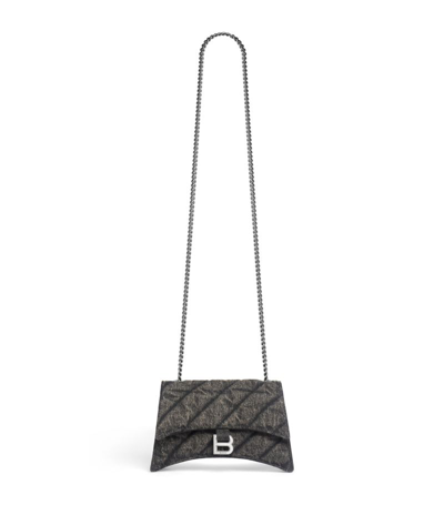 Balenciaga Small Cotton Quilted Crush Shoulder Bag In Black