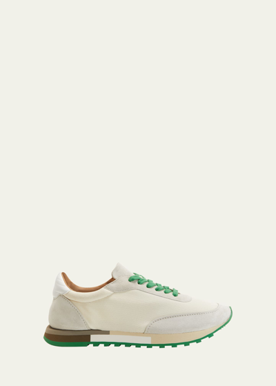 The Row Owen Color-block Mesh And Suede Sneakers In White