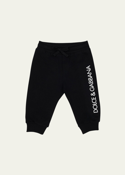 Dolce & Gabbana Kid's Logo Jogger Sweat Pants In Black