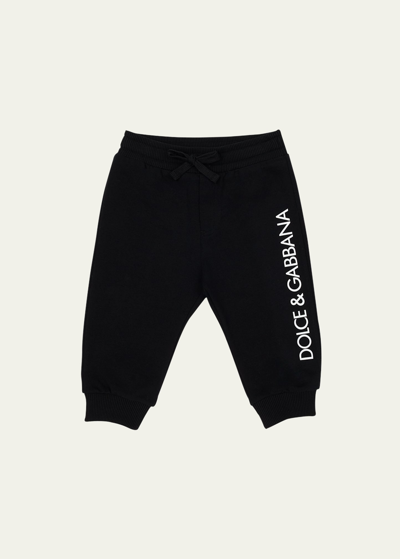 Dolce & Gabbana Kid's Logo Jogger Sweatpants In Schwarz
