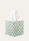 Mackenzie-childs Sterling Check Lacquer Boutique Tissue Box Cover
