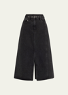 3.1 Phillip Lim / フィリップ リム Denim A-line Midi Skirt In Washed Blk