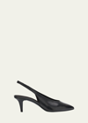 LORO PIANA REBECCA LEATHER SLINGBACK PUMPS