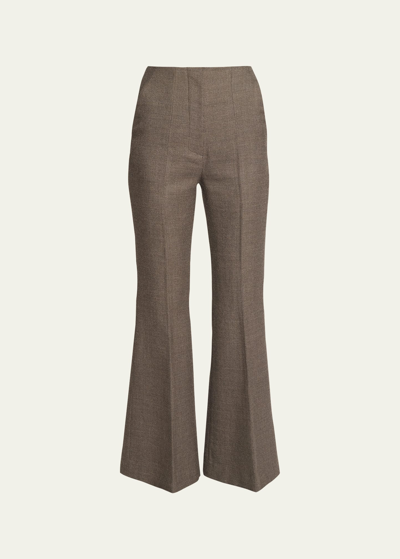 Nanushka Carillo Flared Wool Trousers In Walnut