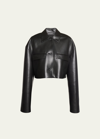 Nanushka Holleen Vegan Leather Cropped Jacket In Black