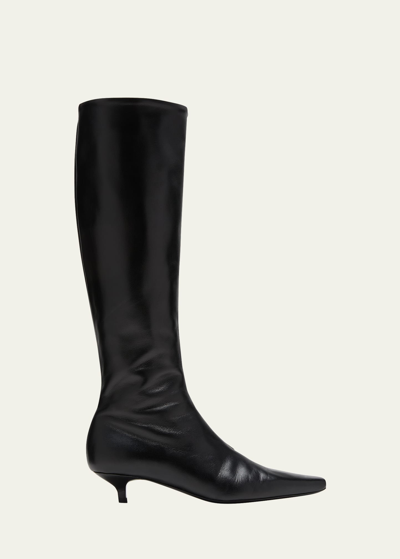 TOTÊME SLIM MIXED LEATHER KNEE BOOTS