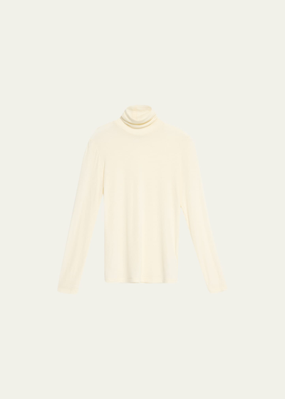 Agolde Pascale Turtleneck Top In Oat Milk