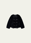 Totême Teddy Embellished Shearling Jacket In Black