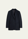 Totême Single-breasted Tailored Suit Jacket In Navy