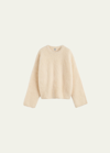 Totême Alpaca Knit Draped Scarf Sweater In Stone