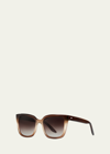 Barton Perreira Bolsha Rectangle Gradient Sunglasses In Espresso