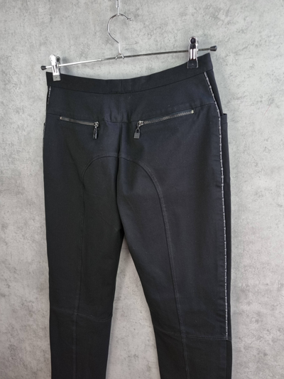 Pre-owned Chanel Pants Side Tape Riding Pants Sport Riri Zipper In Black