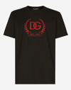 Dolce & Gabbana Embroidered Dg Laurel T-shirt In Black