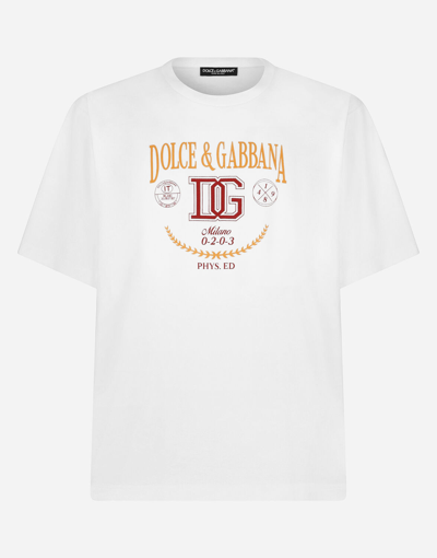 Dolce & Gabbana Interlock Logo-print T-shirt In White