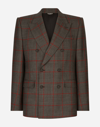 DOLCE & GABBANA DOUBLE-BREASTED GLEN PLAID SICILIA-FIT SUIT