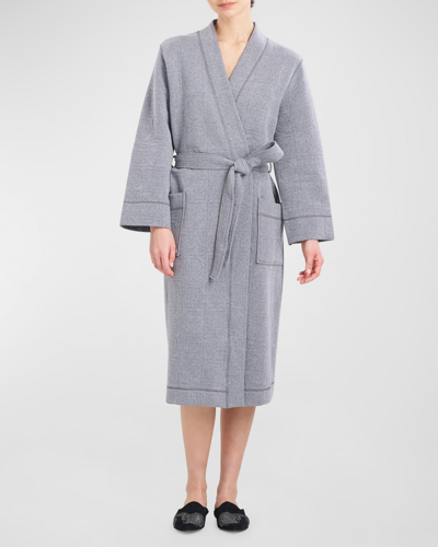 Natori Quilted Infinity Jacquard Robe In Heather Grey