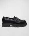 NEROGIARDINI LEATHER BIT STRAP LOAFERS